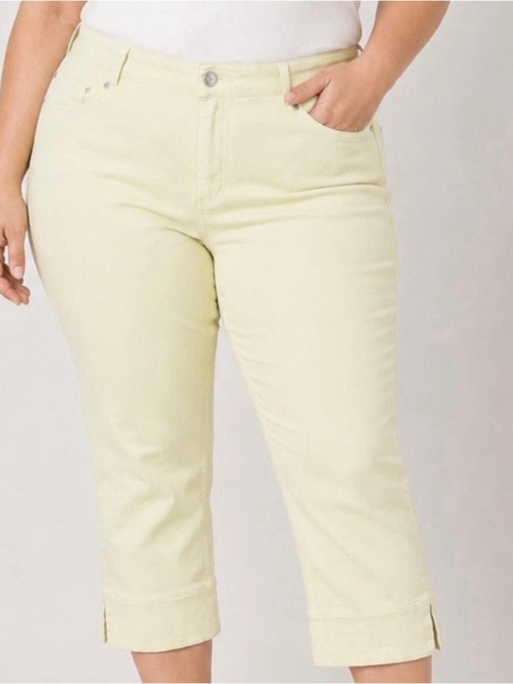 Denim & Co. Petite Classic Stretch Crop Pants with Cuffs 14P NWT A722782